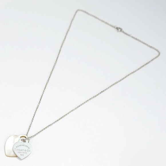Tiffany & Co. Return to Double Heart Shell Necklace 16" Silver 925 Auth w/Bag - Picture 3 of 8